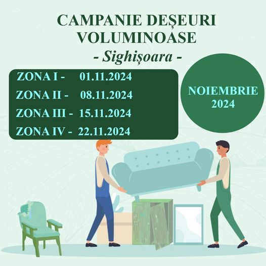 Anunț privind campania de deșeuri voluminoase - noiembrie 2024